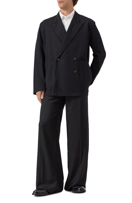 Пиджак из хлопка и шерсти Dries Van Noten 020718-2302-900 Чёрный  020718-2302-900 Фото 2