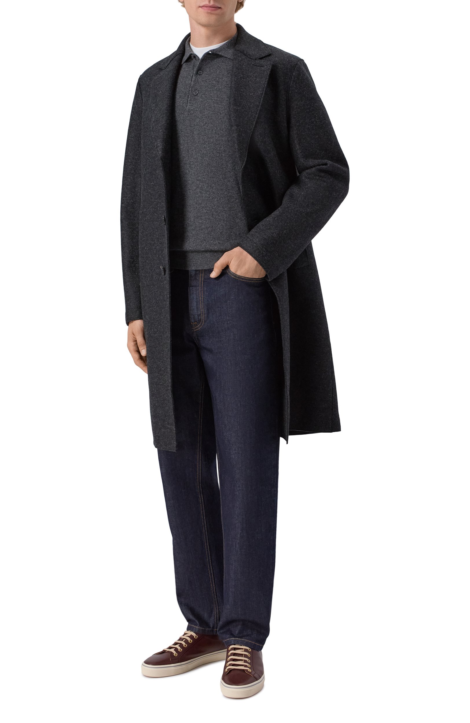 Кашемировое поло CORNELIANI темно-серого цвета по цене 118000 руб., арт. 28M534/2A25185, фото 2 Кашемировое поло CORNELIANI, арт. 28M534/2A25185, фото 2