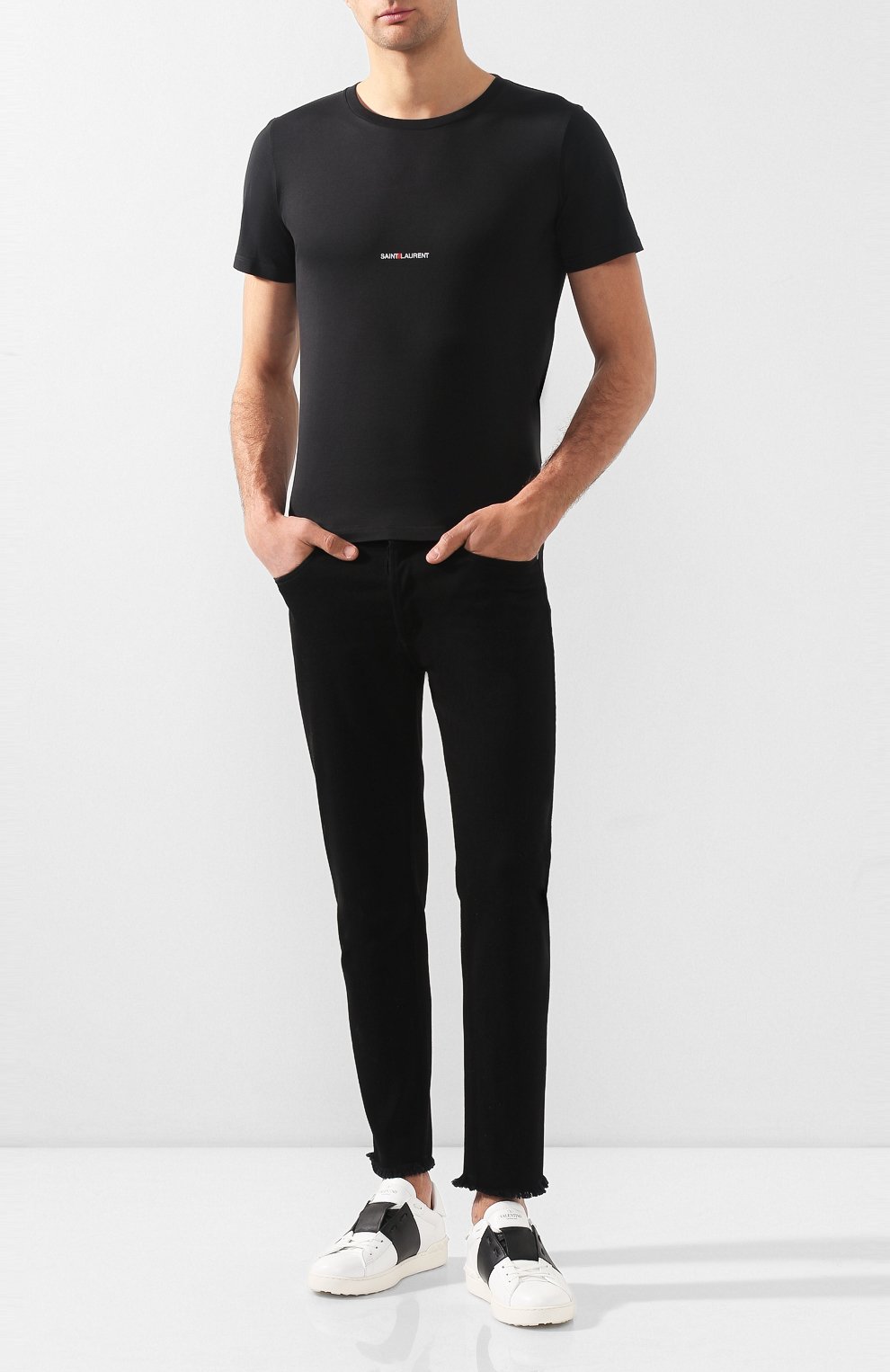 Хлопковая футболка с логотипом бренда SAINT LAURENT, арт. 464572/YB2DQ, фото 2