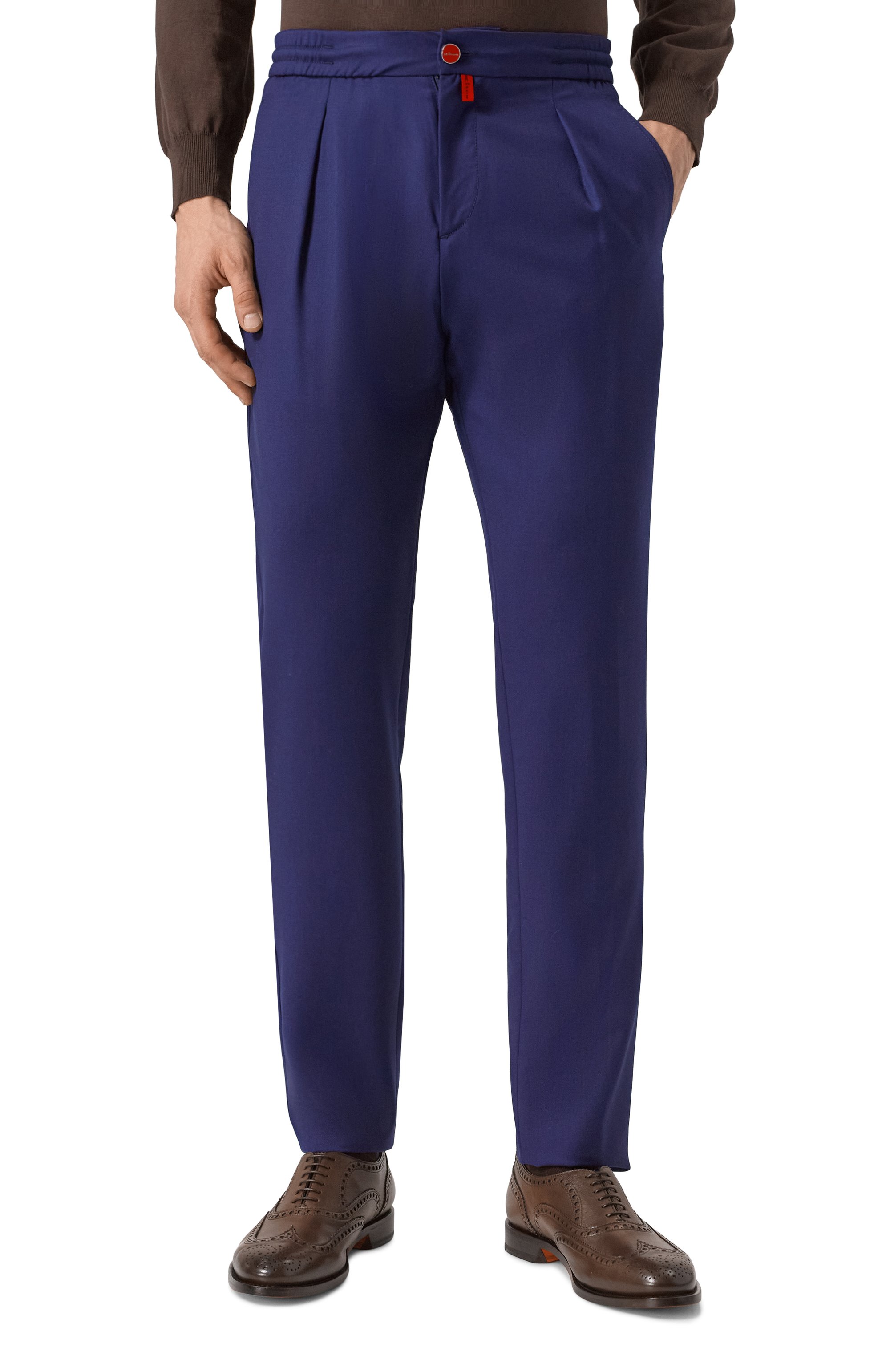 Шерстяные брюки KITON темно-синего цвета по цене 175500 руб., арт. UP1LACK0630F04, фото 3 Шерстяные брюки KITON, арт. UP1LACK0630F04, фото 3