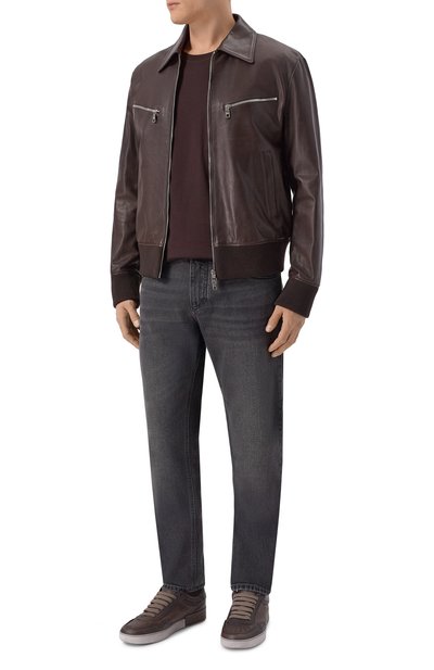 Хлопковая футболка DOLCE & GABBANA темно-коричневого цвета по цене 72700 руб., арт. G8RA2Z/G7PZE, фото 2 Хлопковая футболка DOLCE & GABBANA, арт. G8RA2Z/G7PZE, фото 2