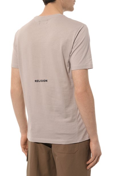 Хлопковая футболка RELIGION бежевого цвета по цене 5195 руб., арт. 12TLTN03, фото 4 Хлопковая футболка RELIGION, арт. 12TLTN03, фото 4