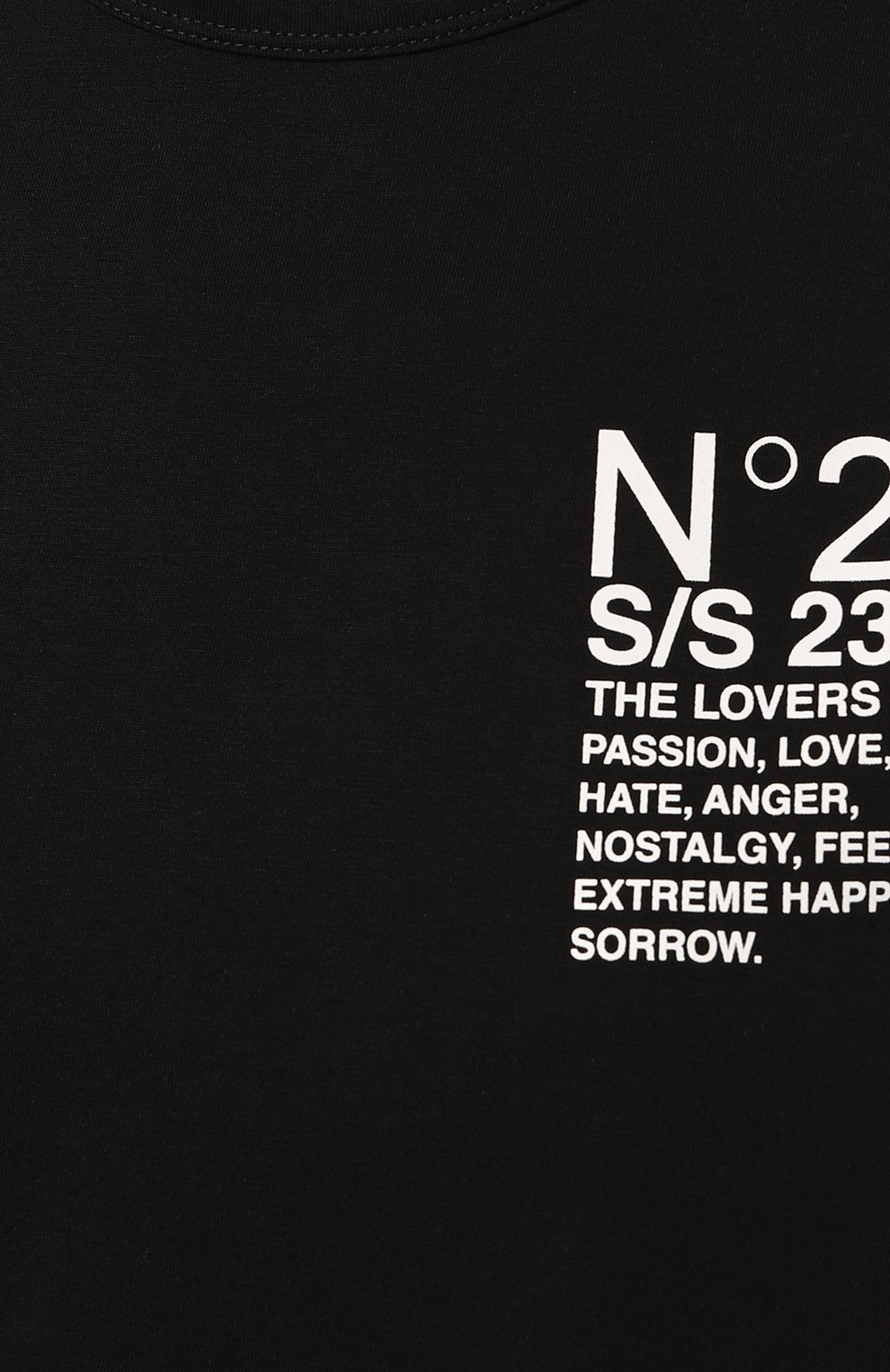 Хлопковая футболка N21 черного цвета по цене 20650 руб., арт. N2S/F051/6328, фото 5 Хлопковая футболка N21, арт. N2S/F051/6328, фото 5