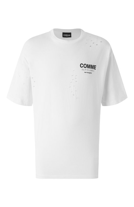 Хлопковая футболка Comme des Fuckdown CFABM01532 Белый CFABM01532