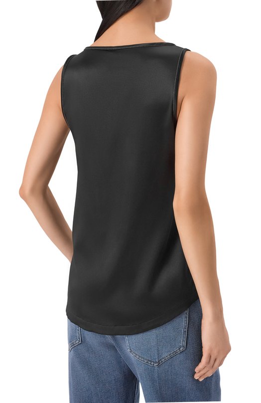 Атласный топ Brunello Cucinelli M0C59DE330 Чёрный  M0C59DE330 Фото 4