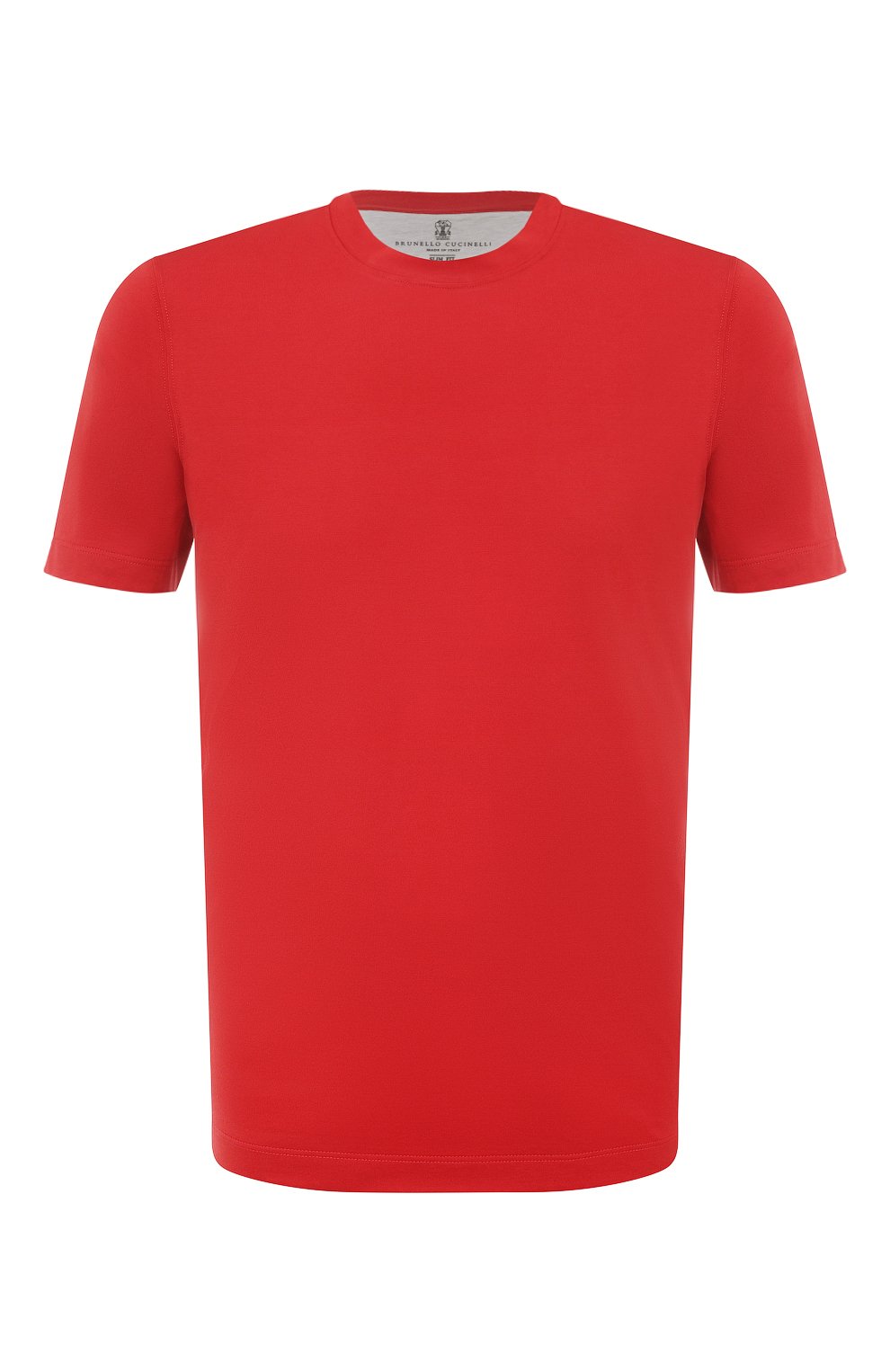 Хлопковая футболка BRUNELLO CUCINELLI красного цвета по цене 34700 руб., арт. M0T611308, фото 1 Хлопковая футболка BRUNELLO CUCINELLI, арт. M0T611308, фото 1