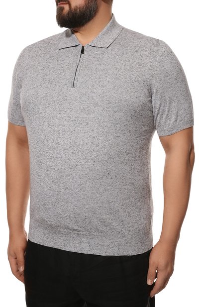 Поло из хлопка и льна CANALI серого цвета по цене 48750 руб., арт. C0454B/MK01450/60-68, фото 3 Поло из хлопка и льна CANALI, арт. C0454B/MK01450/60-68, фото 3