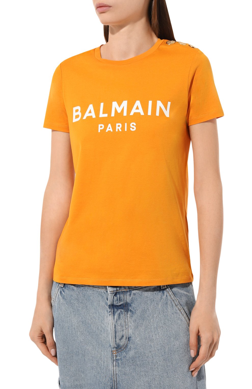 Хлопковая футболка BALMAIN, арт. AF1EF005BB02, фото 3