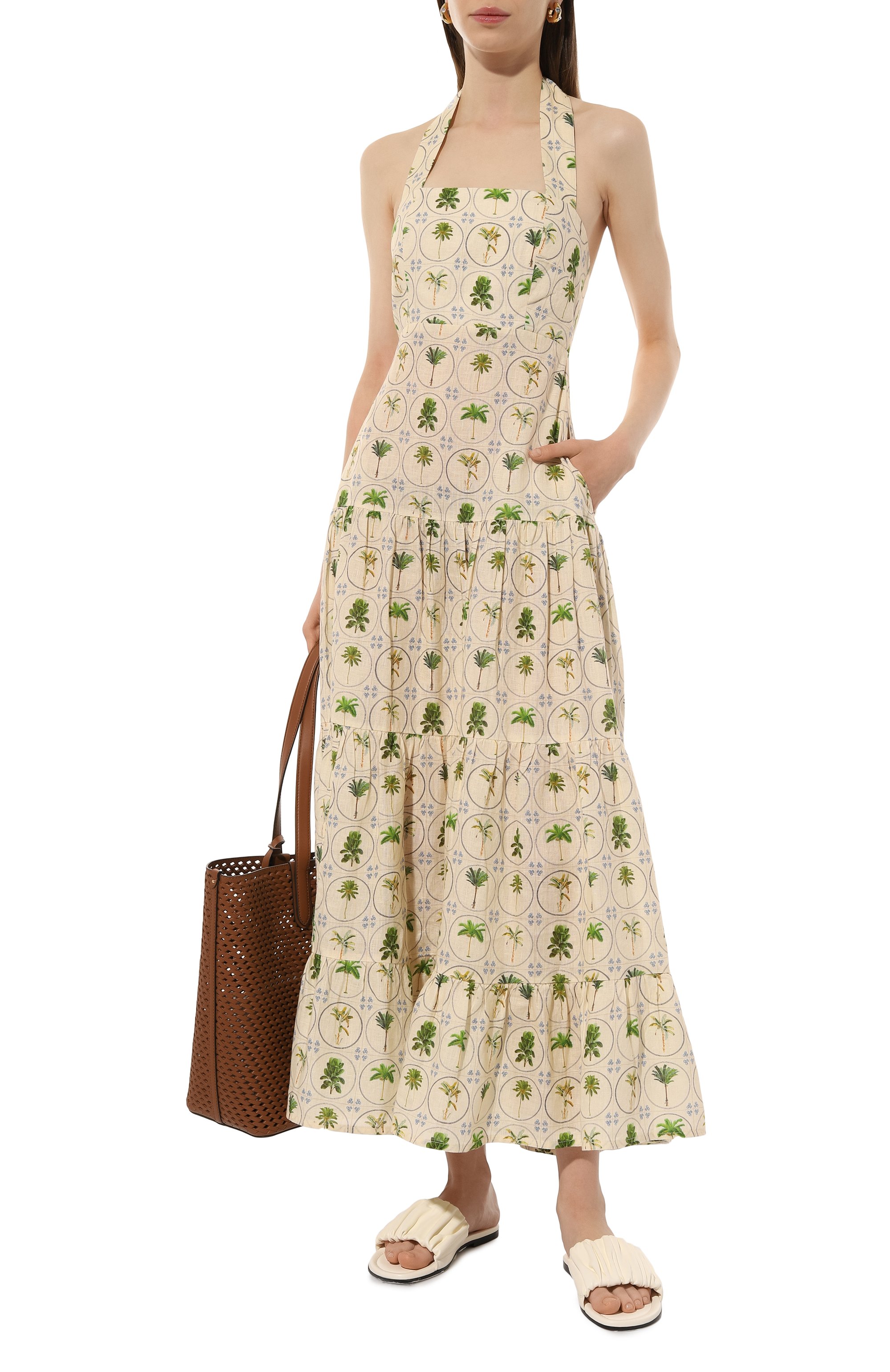Льняное платье PALM NOOSA кремового цвета по цене 54400 руб., арт. WILL0W DRESS, фото 2 Льняное платье PALM NOOSA, арт. WILL0W DRESS, фото 2