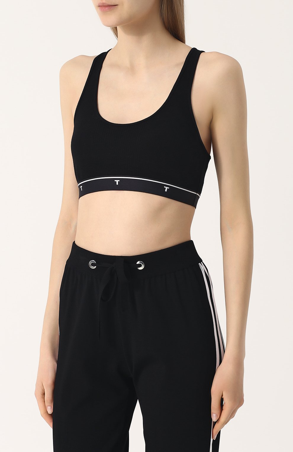 Кроп-топ из вискозы с круглым вырезом ALEXANDERWANG.T, арт. 4C181049E2, фото 3