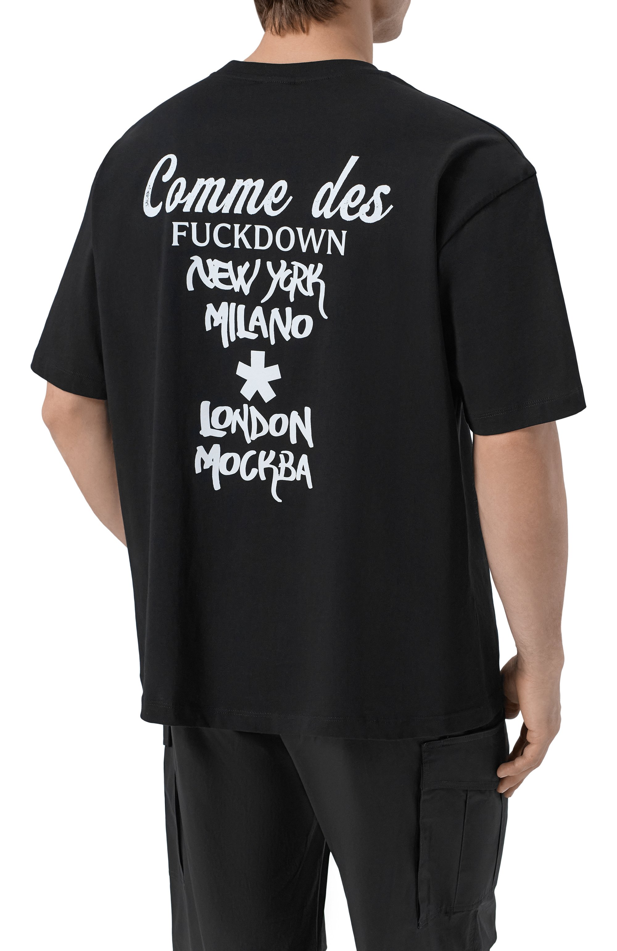 Хлопковая футболка COMME DES FUCKDOWN черного цвета по цене 8410 руб., арт. CFABM01929, фото 4 Хлопковая футболка COMME DES FUCKDOWN, арт. CFABM01929, фото 4