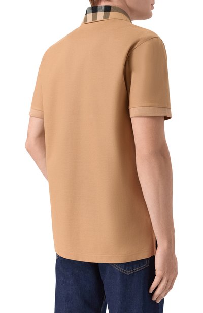 Хлопковое поло BURBERRY бежевого цвета по цене 75450 руб., арт. 8095924, фото 4 Хлопковое поло BURBERRY, арт. 8095924, фото 4