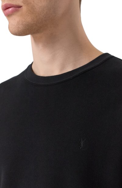 Хлопковый свитшот SAINT LAURENT черного цвета по цене 117000 руб., арт. 820127/Y36SW, фото 5 Хлопковый свитшот SAINT LAURENT, арт. 820127/Y36SW, фото 5