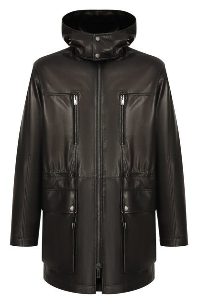 Мужская кожаная парка с подкладкой из норки MVST, арт. M25.1PM.0006/BIG SIZE/CREAM NAPA