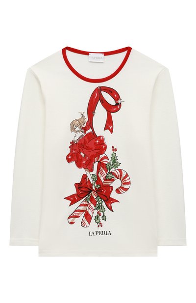 Хлопковая пижама LA PERLA красного цвета по цене 16700 руб., арт. 54951/8A-14A, фото 2 Хлопковая пижама LA PERLA, арт. 54951/8A-14A, фото 2