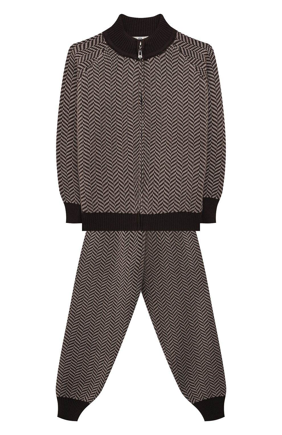 Комплект из кардигана и брюк ZHANNA & ANNA коричневого цвета по цене 20000 руб., арт. ZAOZ00000082, фото 1 Комплект из кардигана и брюк ZHANNA & ANNA, арт. ZAOZ00000082, фото 1