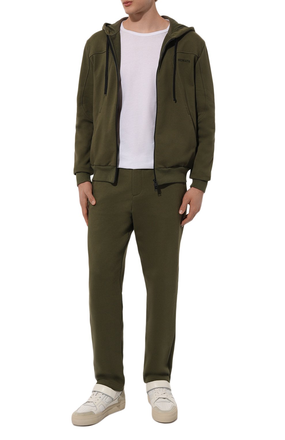 Хлопковая толстовка PREMIATA хаки цвета по цене 27400 руб., арт. PR462, фото 2 Хлопковая толстовка PREMIATA, арт. PR462, фото 2