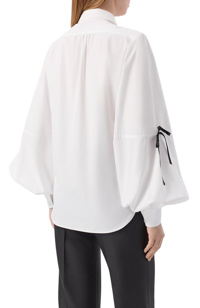 Хлопковая рубашка NINA RICCI белого цвета по цене 94400 руб., арт. 26PCT0005/C00539, фото 4 Хлопковая рубашка NINA RICCI, арт. 26PCT0005/C00539, фото 4