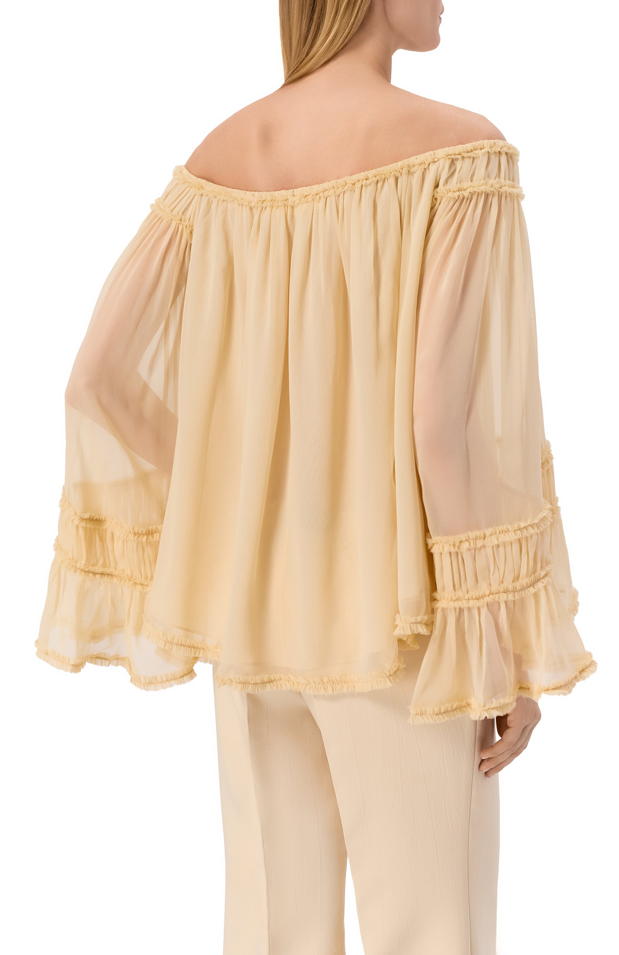 Шелковая блузка ZIMMERMANN цвета по цене 222000 руб., арт. 7174TC261, фото 4 Шелковая блузка ZIMMERMANN, арт. 7174TC261, фото 4