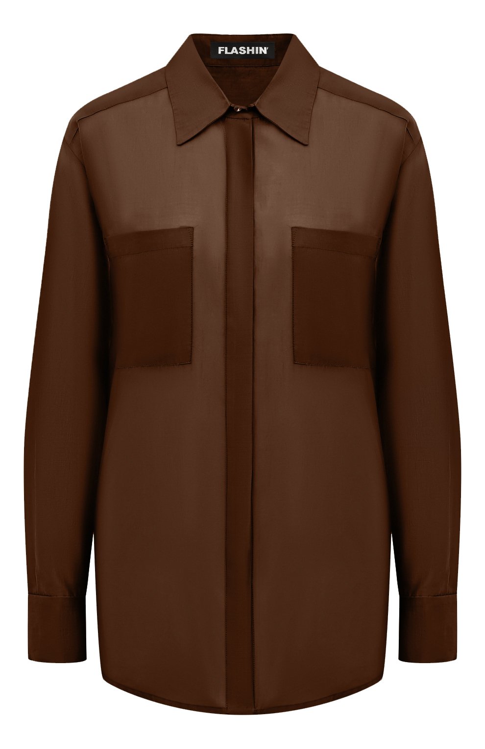 Рубашка FLASHIN коричневого цвета по цене 26700 руб., арт. FS24SBB, фото 1 Рубашка FLASHIN, арт. FS24SBB, фото 1
