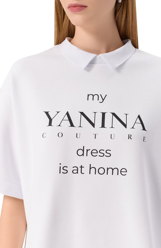 Хлопковая футболка YANINA 0-3073A Белый  0-3073A Фото 5