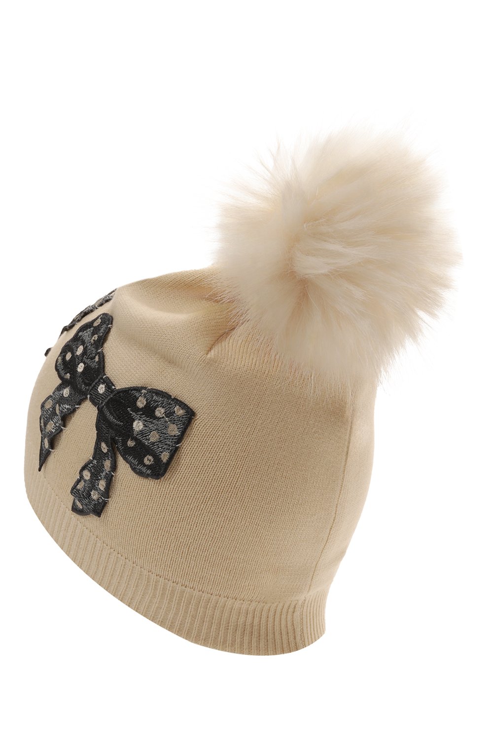Шапка MONNALISA светло-бежевого цвета по цене 13600 руб., арт. 19D006, фото 2 Шапка MONNALISA, арт. 19D006, фото 2