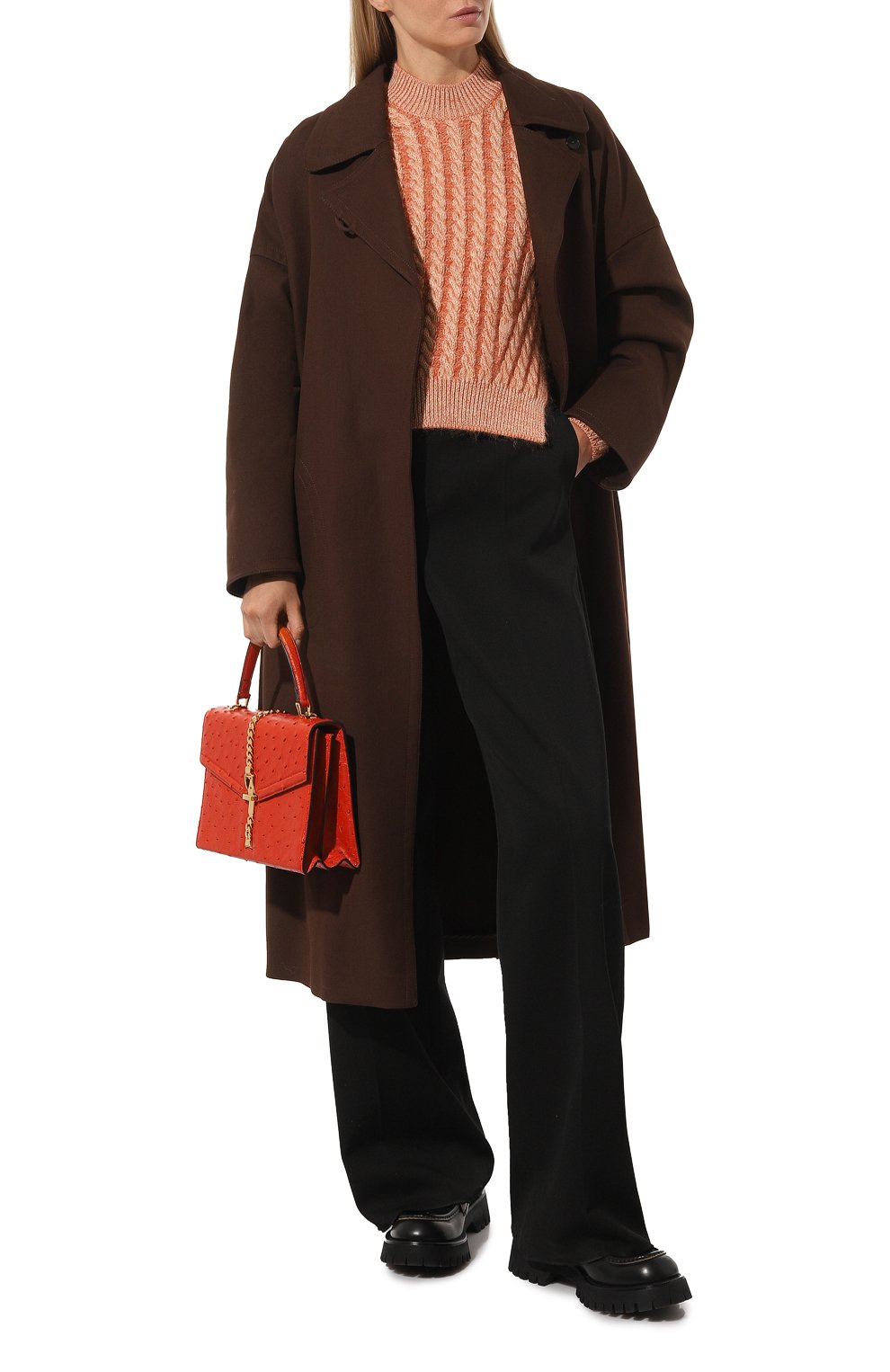 Сумка sylvie 1969 small из кожи страуса GUCCI, арт. 602781 EY00G, фото 7