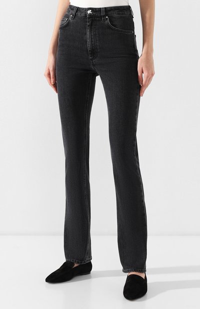 Джинсы с потертостями TOTEME серого цвета по цене 14350 руб., арт. STANDARD DENIM 1806-2446, фото 3 Джинсы с потертостями TOTEME, арт. STANDARD DENIM 1806-2446, фото 3