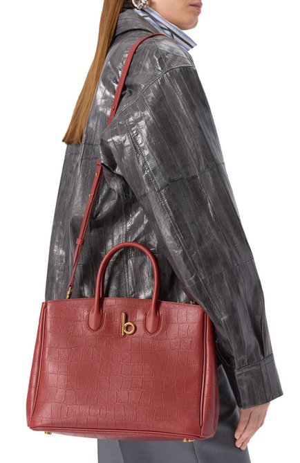 Женская сумка-тоут rocking horse small BURBERRY красного цвета, арт. 8103849 | Фото 2 (Драгоценные камни: Проставлено; Материал сплава: Проставлено; Материал: Натуральная кожа; Размер: small; Ремень/цепочка: На ремешке)