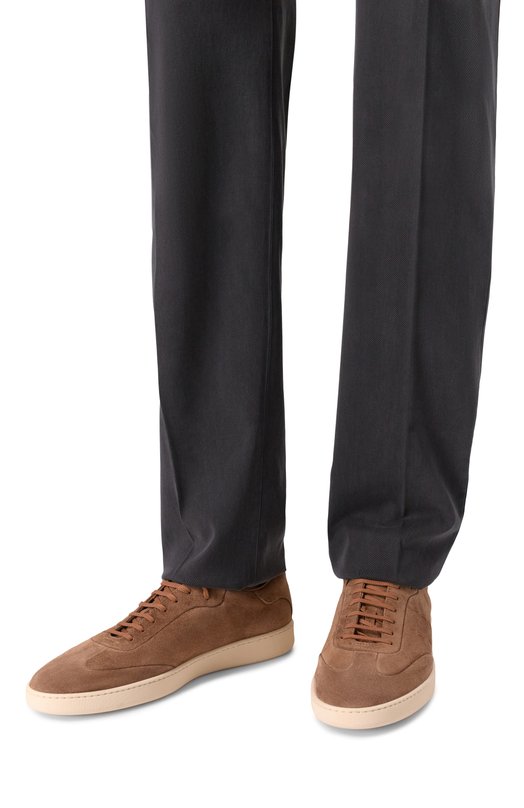 Замшевые кеды Kiton USSA415N0127916 Коричневый  USSA415N0127916 Фото 3