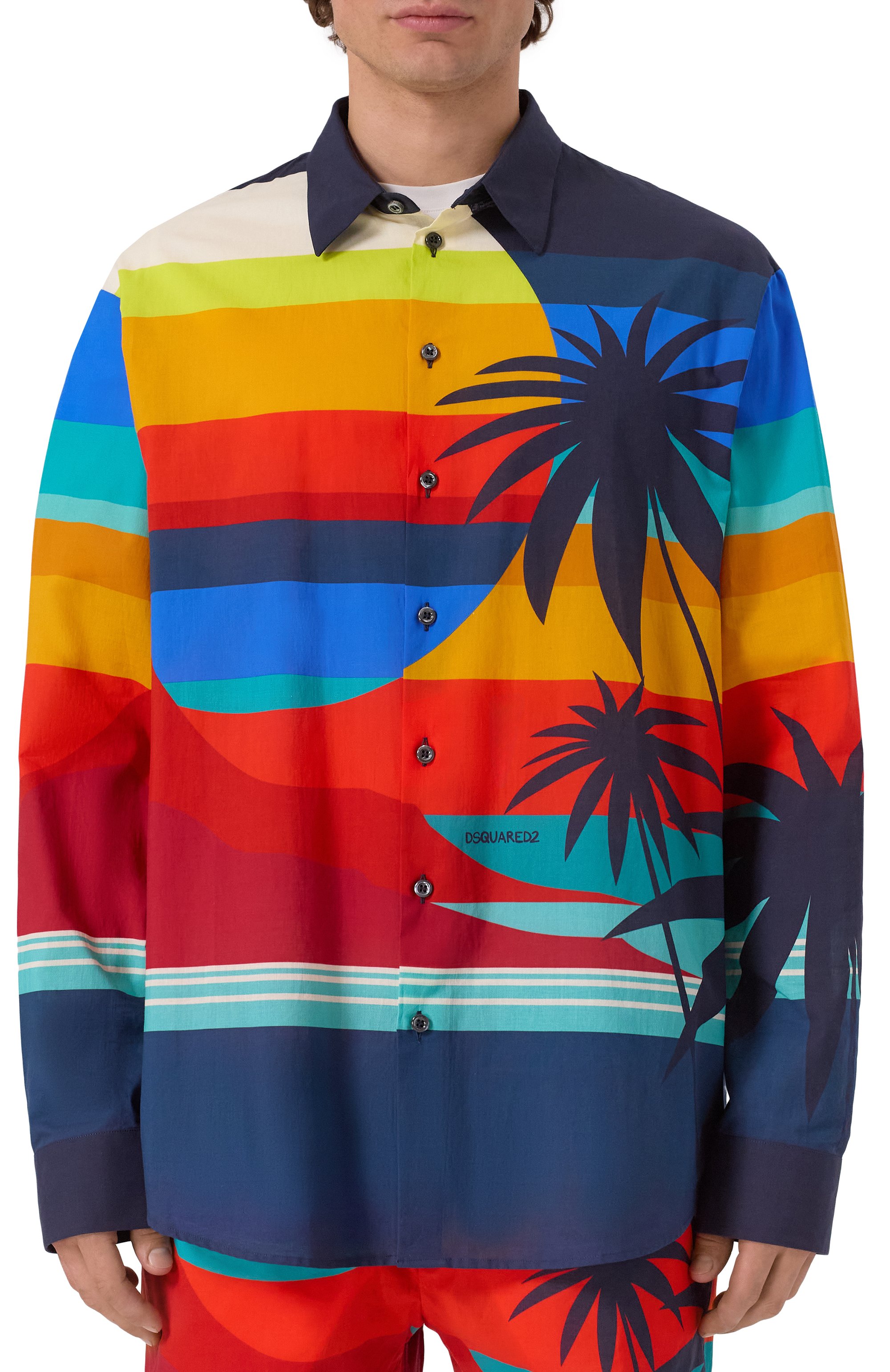 Хлопковая рубашка DSQUARED2 разноцветного цвета по цене 84400 руб., арт. S78DM0047/D35278, фото 3 Хлопковая рубашка DSQUARED2, арт. S78DM0047/D35278, фото 3