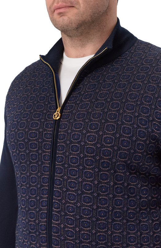 Кардиган из кашемира и шелка Stefano Ricci K606412R31/F25424/60-62 Синий  K606412R31/F25424/60-62 Фото 5