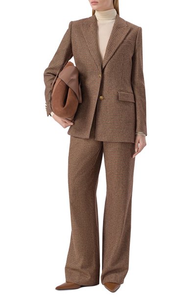 Шерстяной жакет THE KOOPLES коричневого цвета по цене 63100 руб., арт. FVES31013K, фото 2 Шерстяной жакет THE KOOPLES, арт. FVES31013K, фото 2