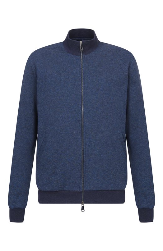 Толстовка из хлопка и кашемира Andrea Campagna ZIP/LB1630 Синий ZIP/LB1630