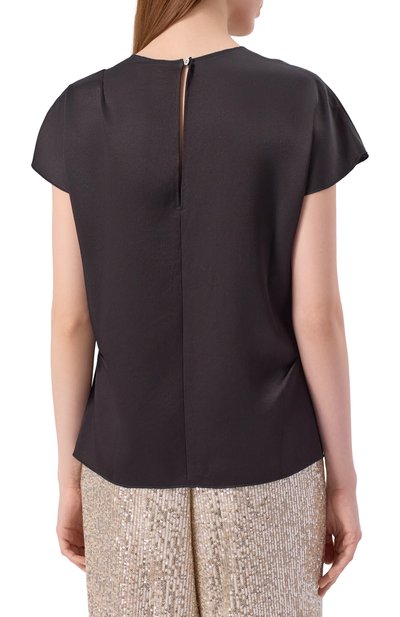 Атласный топ NOBLE&BRULEE черного цвета по цене 38000 руб., арт. NB125/180625/03, фото 4 Атласный топ NOBLE&BRULEE, арт. NB125/180625/03, фото 4