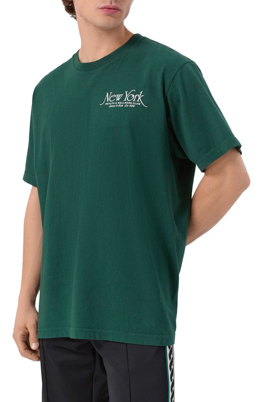 Хлопковая футболка Sporty and Rich T0043606034GR10 Зелёный  T0043606034GR10 Фото 3