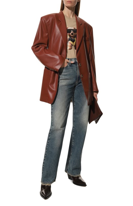 Хлопковая футболка Diego Venturino FW22-DV TS0 P0G_WMN Бежевый  FW22-DV TS0 P0G_WMN Фото 2