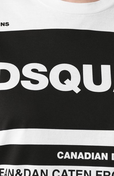 Хлопковая футболка DSQUARED2 белого цвета по цене 26450 руб., арт. S75GD0072/S22427, фото 5 Хлопковая футболка DSQUARED2, арт. S75GD0072/S22427, фото 5