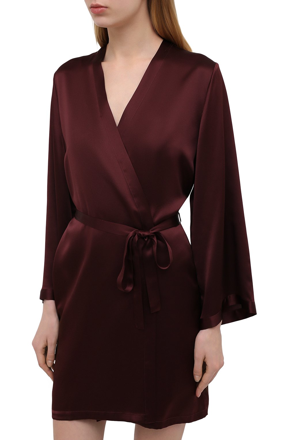 Шелковый халат MARJOLAINE бордового цвета по цене 55620 руб., арт. Laser, фото 3 Шелковый халат MARJOLAINE, арт. Laser, фото 3
