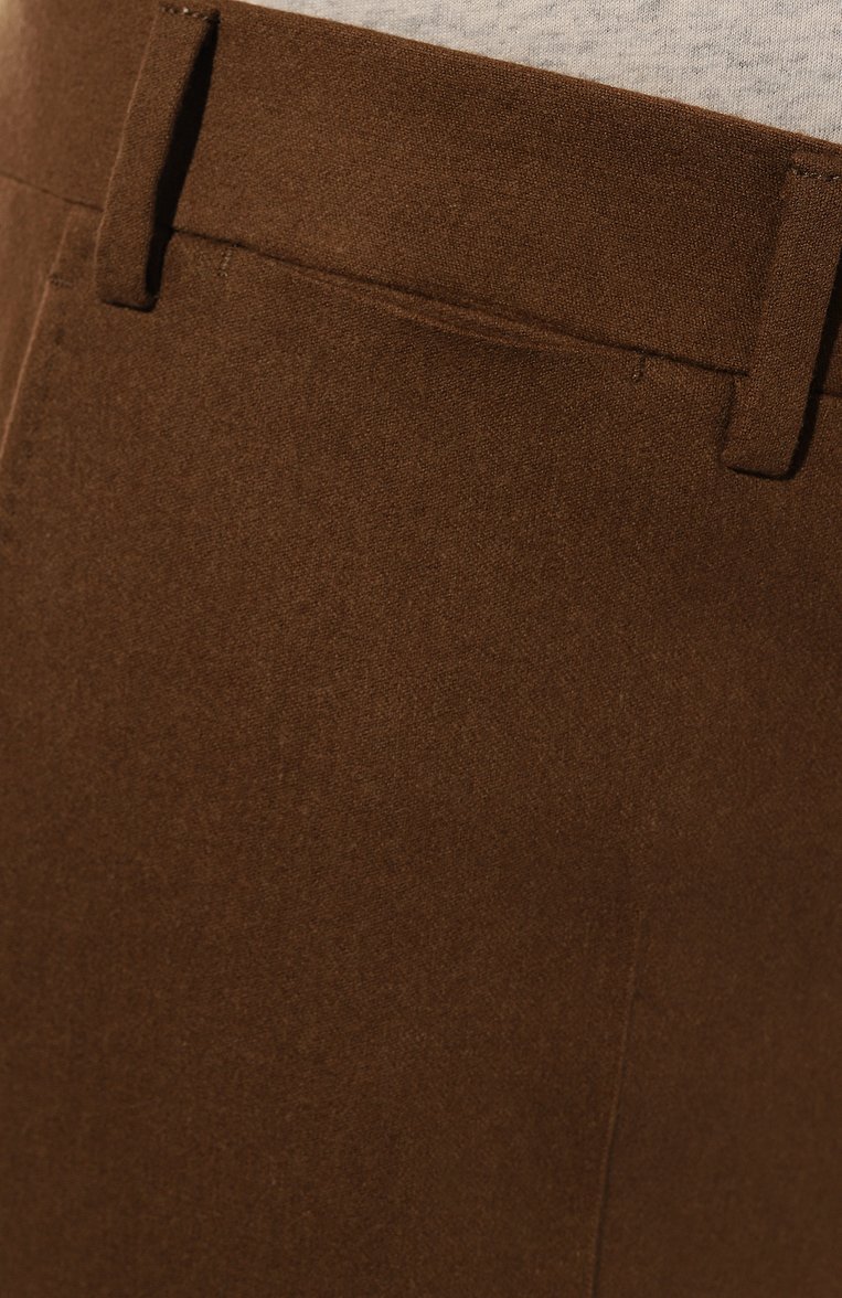 Мужские шерстяные брюки CANALI коричневого цвета, арт. 71019/AN04763 | Фото 5 (Материал внешний: Шерсть; Длина (брюки, джинсы): Стандартные; Случай: Повседневный; Материал сплава: Проставлено; Драгоценные камни: Проставлено; Стили: Кэжуэл)