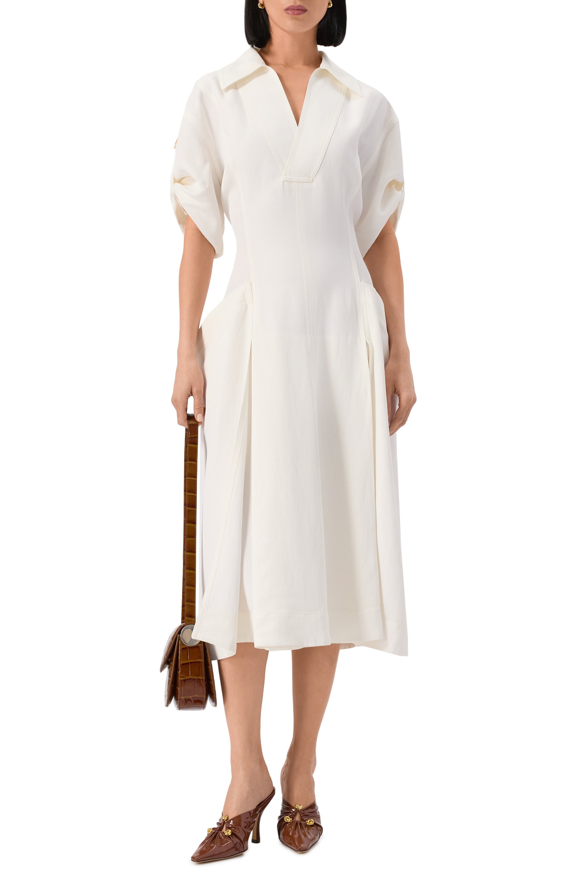 Платье из вискозы и льна BOTTEGA VENETA, арт. 820007/V30Z0, фото 2