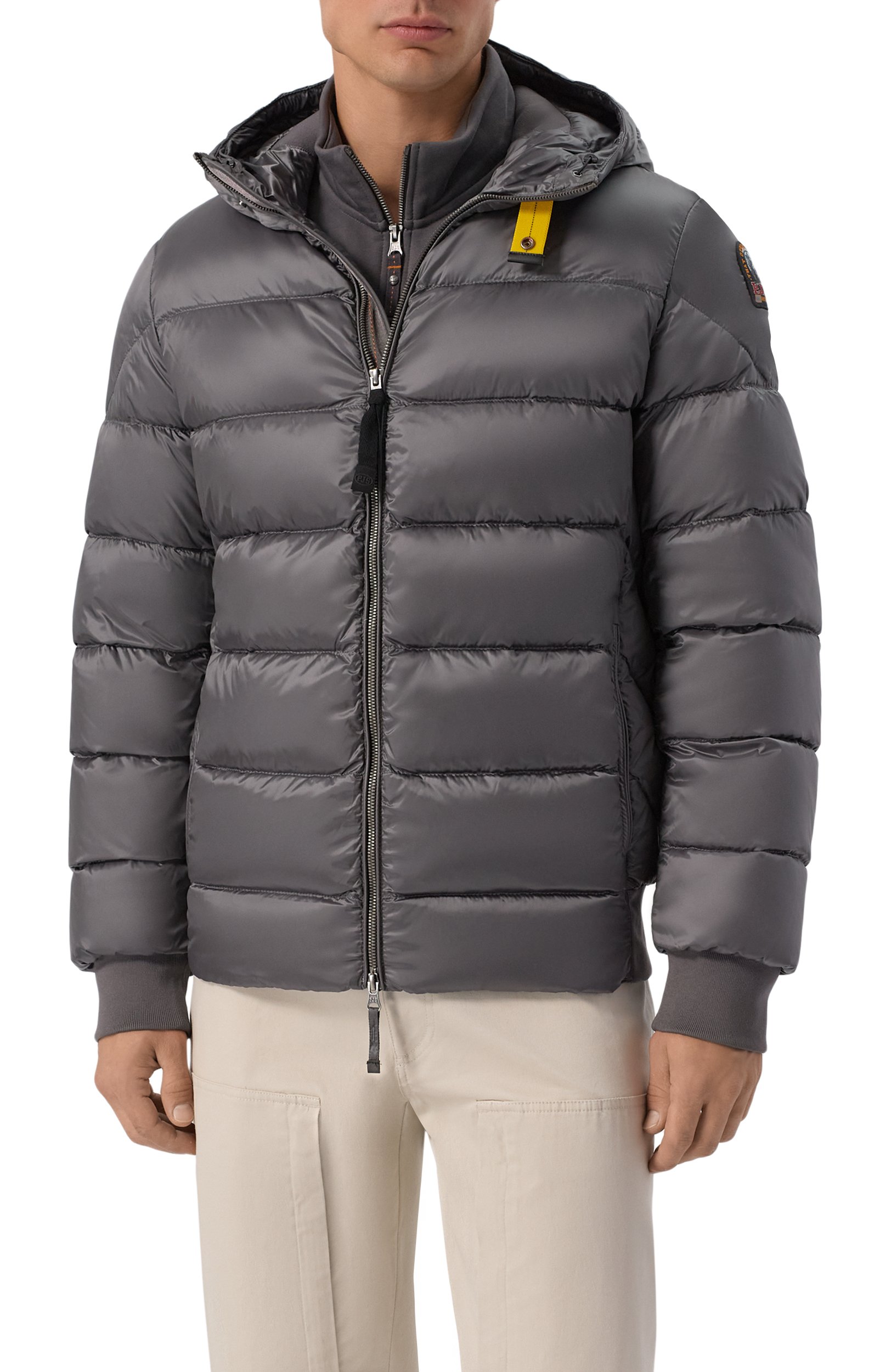 Пуховик PARAJUMPERS серого цвета по цене 86100 руб., арт. 26WMPMPUSX13, фото 3 Пуховик PARAJUMPERS, арт. 26WMPMPUSX13, фото 3