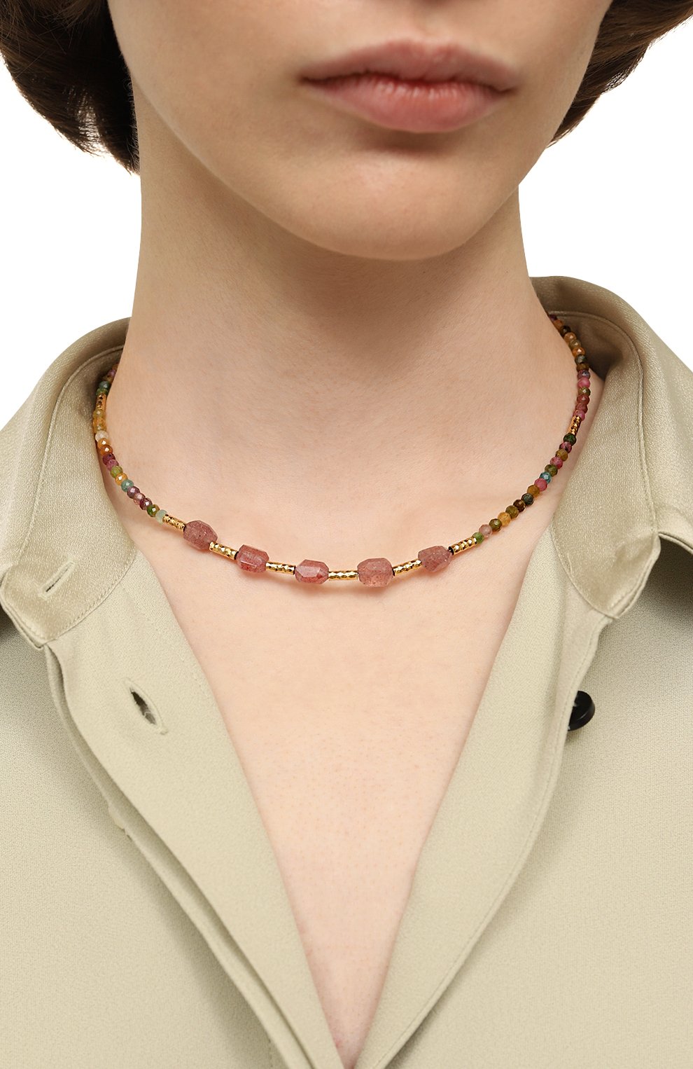Колье HANKA_IN разноцветного цвета по цене 19650 руб., арт. ELEM-CH-T0UR-QFR0-1M, фото 2 Колье HANKA_IN, арт. ELEM-CH-T0UR-QFR0-1M, фото 2