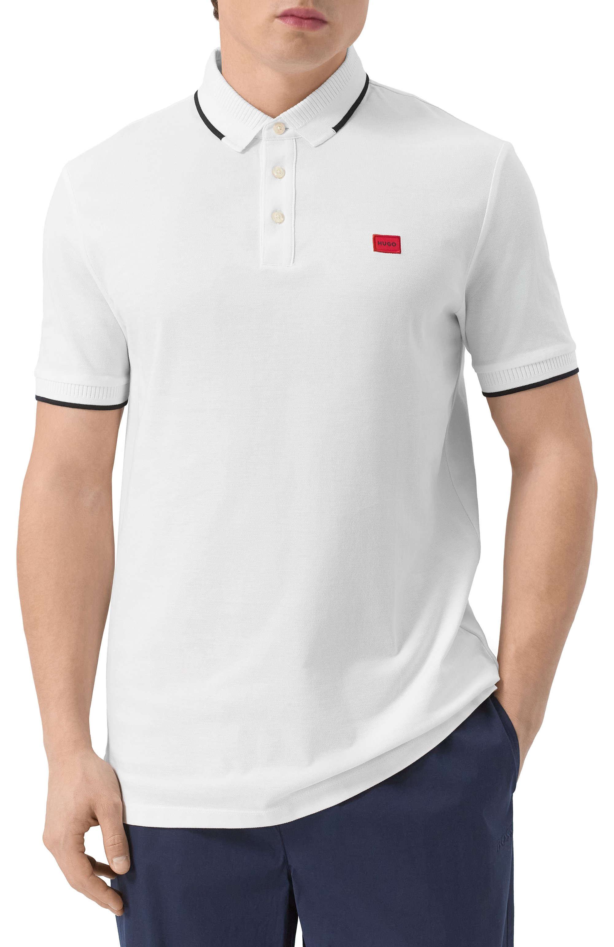 Хлопковое поло HUGO, арт. 50490775, фото 3