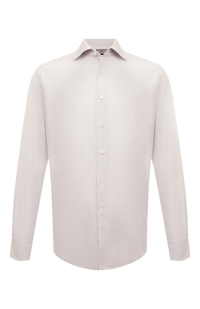 Мужская сорочка из хлопка и льна CANALI, арт. N798/GR03205