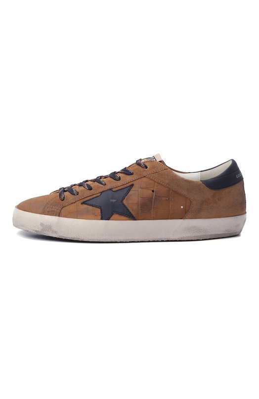 Кожаные кеды Super-Star Golden Goose Deluxe Brand GMF00103.F007333 Коричневый  GMF00103.F007333 Фото 4