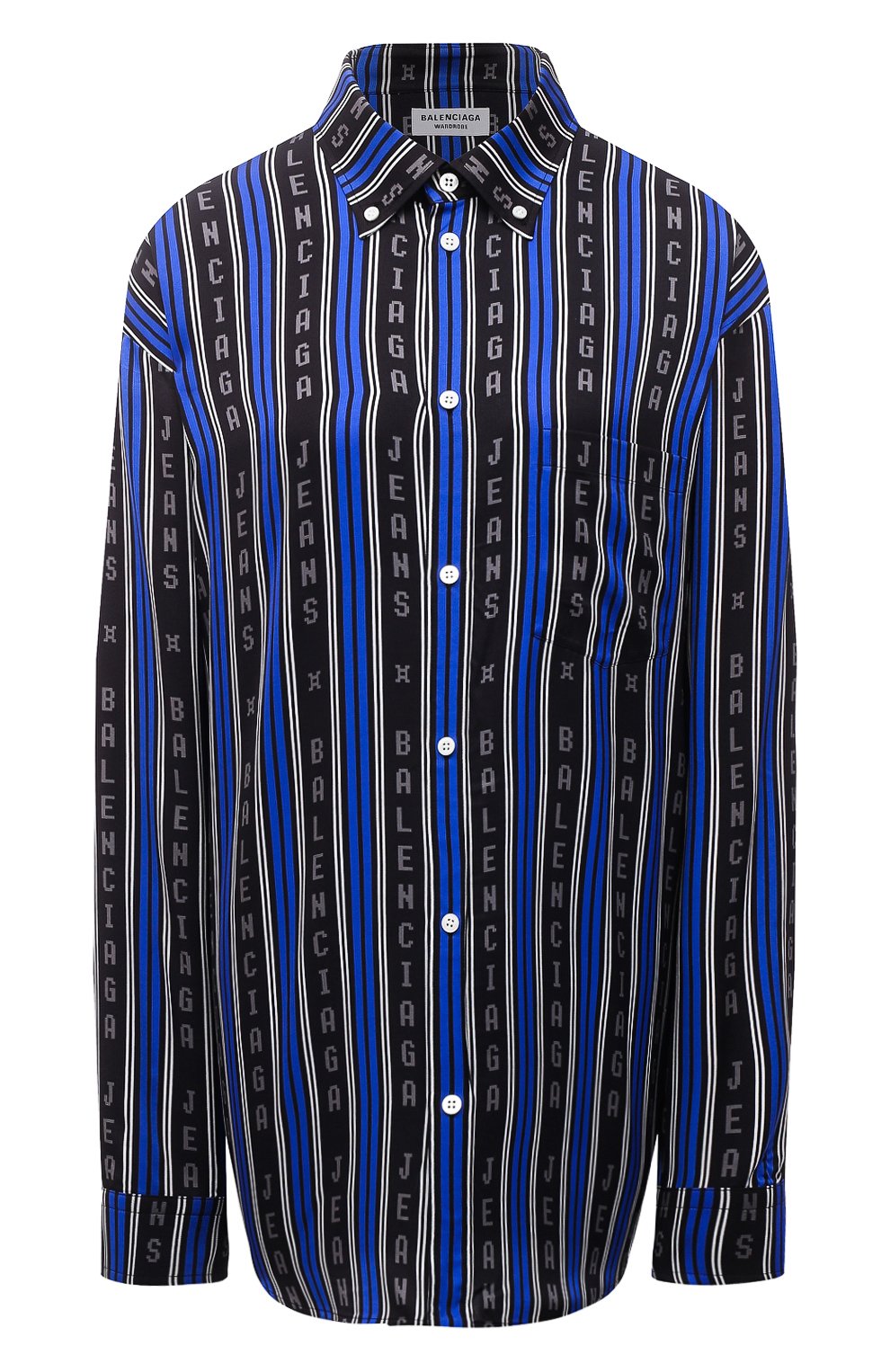 Рубашка из вискозы BALENCIAGA синего цвета по цене 105500 руб., арт. 658956/TKL32, фото 1 Рубашка из вискозы BALENCIAGA, арт. 658956/TKL32, фото 1