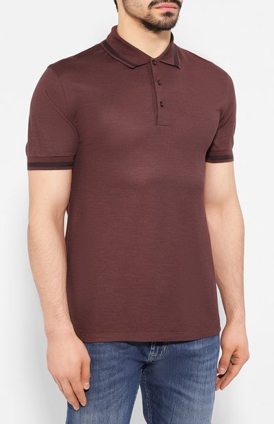 Поло из смеси хлопка и шелка ZEGNA, арт. UU541/746, фото 3