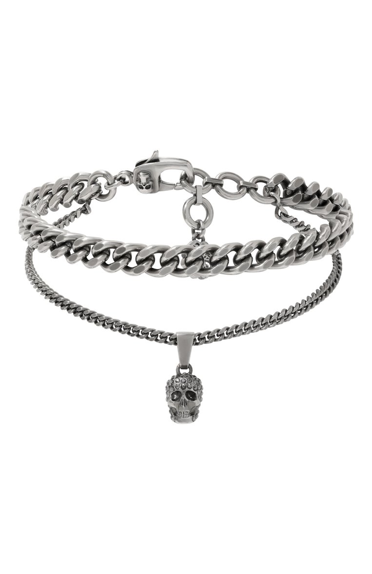 Мужской браслет ALEXANDER MCQUEEN серебряного цвета, арт. 689416/I94VY | Фото 1 (Нос: Не проставлено; Региональные ограничения белый список (Axapta Mercury): Не проставлено; Материал: Металл)