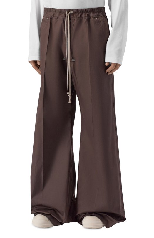 Хлопковые брюки Rick Owens RU01F2366/TE Коричневый  RU01F2366/TE Фото 3